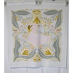 Gingiber Goose Tea Towel Floral‎ 100% Flour Sack Cotton 24 x 26" NWOT